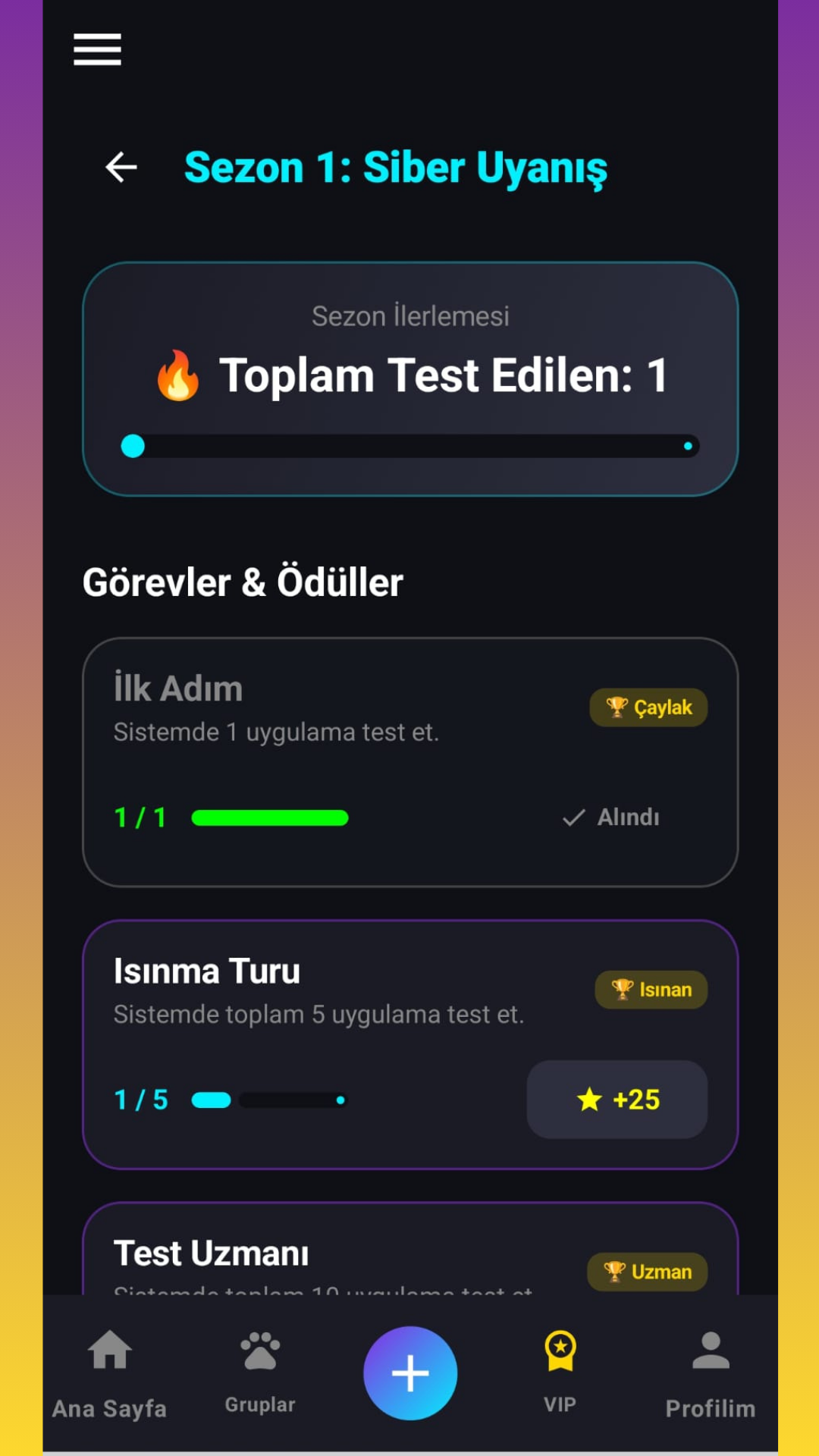 UygulamaTest Geliştirici Platformu Giriş ve Kayıt Ekranı